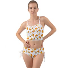 Orange Goldfish Pattern Mini Tank Bikini Set by SpinnyChairDesigns