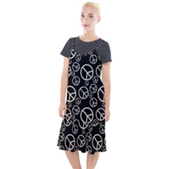 Black And White Peace Symbols Camis Fishtail Dress
