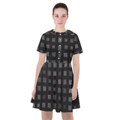 Abstract Black Checkered Pattern Sailor Dress by SpinnyChairDesigns