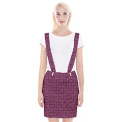 Plum Abstract Checks Pattern Braces Suspender Skirt by SpinnyChairDesigns