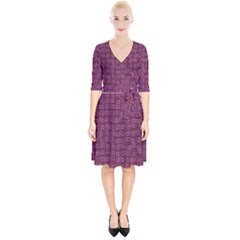 Plum Abstract Checks Pattern Wrap Up Cocktail Dress by SpinnyChairDesigns