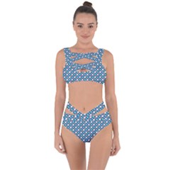 Country Blue Checks Pattern Bandaged Up Bikini Set  by SpinnyChairDesigns