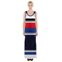 Casual Uniform Stripes Thigh Split Maxi Dress by tmsartbazaar
