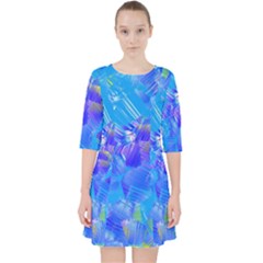 Blue Abstract Floral Paint Brush Strokes Pocket Dress by SpinnyChairDesigns
