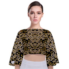 Free As A Flower And Frangipani In  Freedom Tie Back Butterfly Sleeve Chiffon Top by pepitasart