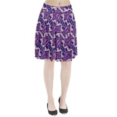 Amethyst And Pink Checkered Stripes Pleated Skirt by SpinnyChairDesigns