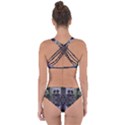 Chive Purple Black Abstract Art Pattern Criss Cross Bikini Set View2