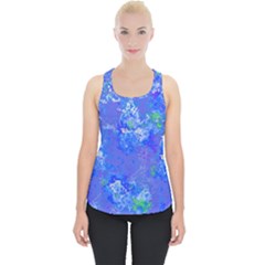 Bright Blue Paint Splatters Piece Up Tank Top by SpinnyChairDesigns