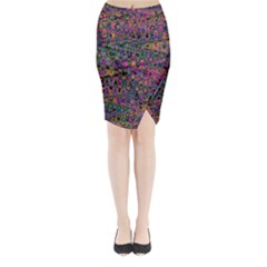 Colorful Bohemian Mosaic Pattern Midi Wrap Pencil Skirt by SpinnyChairDesigns