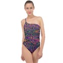 Colorful Bohemian Mosaic Pattern Classic One Shoulder Swimsuit View1