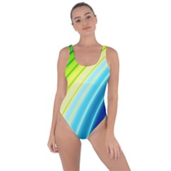 Sporty Stripes Swoosh Green Blue Bring Sexy Back Swimsuit by SpinnyChairDesigns