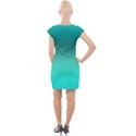 Teal Turquoise Green Gradient Ombre Cap Sleeve Bodycon Dress View2