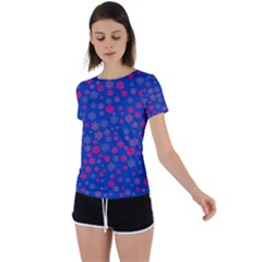 Bisexual Pride Tiny Scattered Flowers Pattern Back Circle Cutout Sports Tee by VernenInk