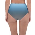Sky Blue and Grey Color Gradient Ombre Reversible High-Waist Bikini Bottoms View2
