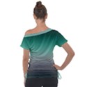 Teal Green and Grey Gradient Ombre Color Tie-Up Tee View2