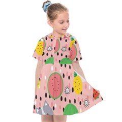 Cats And Fruits  Kids  Sailor Dress by Sobalvarro