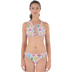 Tekstura-fon-tsvety-berries-flowers-pattern-seamless Perfectly Cut Out Bikini Set by Sobalvarro