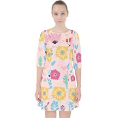 Tekstura-fon-tsvety-berries-flowers-pattern-seamless Pocket Dress by Sobalvarro