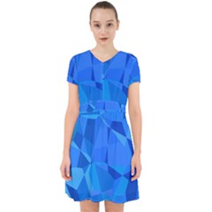 Electric Blue Geometric Pattern Adorable In Chiffon Dress by SpinnyChairDesigns
