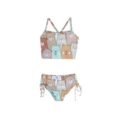 Colorful-baby-bear-cartoon-seamless-pattern Girls  Tankini Swimsuit by Sobalvarro