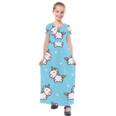 Unicorns  Kids  Short Sleeve Maxi Dress by Sobalvarro