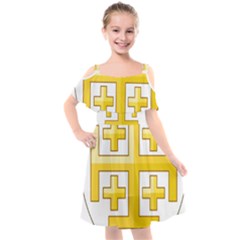 Arms Of The Kingdom Of Jerusalem Kids  Cut Out Shoulders Chiffon Dress by abbeyz71