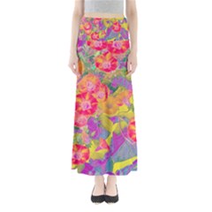 Red Liana Flower Full Length Maxi Skirt by DinkovaArt