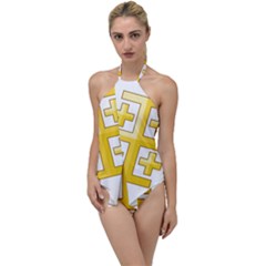 Arms Of The Kingdom Of Jerusalem Go With The Flow One Piece Swimsuit by abbeyz71