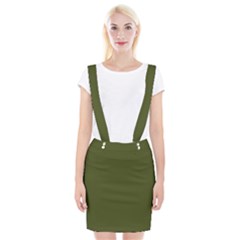 Army Green Solid Color Braces Suspender Skirt by SpinnyChairDesigns