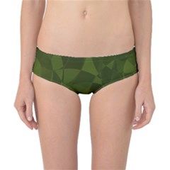 Army Green Color Pattern Classic Bikini Bottoms by SpinnyChairDesigns