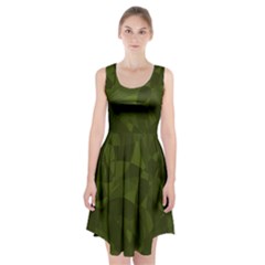 Army Green Color Pattern Racerback Midi Dress by SpinnyChairDesigns