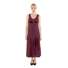 True Burgundy Color Sleeveless Maxi Dress by SpinnyChairDesigns