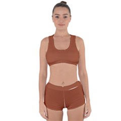 True Cinnamon Color Racerback Boyleg Bikini Set by SpinnyChairDesigns