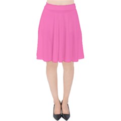Hot Hollywood Pink Color Velvet High Waist Skirt by SpinnyChairDesigns