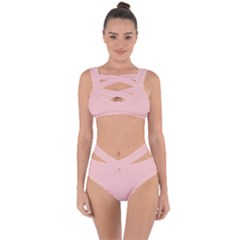 Baby Pink Color Bandaged Up Bikini Set  by SpinnyChairDesigns