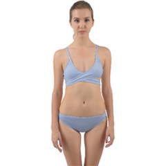 Light Steel Blue Color Wrap Around Bikini Set by SpinnyChairDesigns