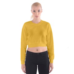 True Mustard Yellow Color Cropped Sweatshirt by SpinnyChairDesigns