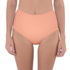 True Peach Color Reversible High-waist Bikini Bottoms by SpinnyChairDesigns
