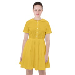True Saffron Yellow Color Sailor Dress by SpinnyChairDesigns