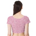 Blush Pink Textured Short Sleeve Crop Top View2