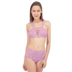 Blush Pink Textured Cage Up Bikini Set by SpinnyChairDesigns