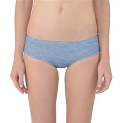 Faded Denim Blue Texture Classic Bikini Bottoms by SpinnyChairDesigns