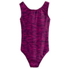 Fuschia Pink Texture Kids  Cut-out Back One Piece Swimsuit by SpinnyChairDesigns