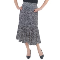 Black White Grey Texture Midi Mermaid Skirt by SpinnyChairDesigns