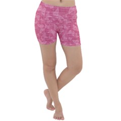 Blush Pink Butterflies Batik Lightweight Velour Yoga Shorts by SpinnyChairDesigns
