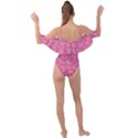 Blush Pink Butterflies Batik Drape Piece Swimsuit View2