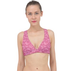 Blush Pink Butterflies Batik Classic Banded Bikini Top by SpinnyChairDesigns