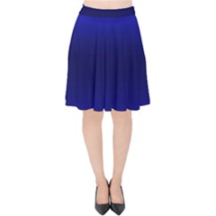 Cobalt Blue Gradient Ombre Color Velvet High Waist Skirt by SpinnyChairDesigns