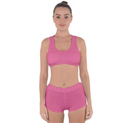 Blush Pink Color Stripes Racerback Boyleg Bikini Set by SpinnyChairDesigns