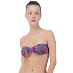 Boho Tie Dye Rainbow Classic Bandeau Bikini Top  by SpinnyChairDesigns